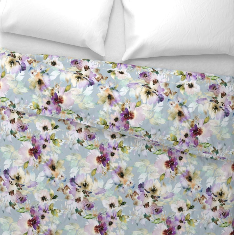 Rush The Rose-Lavender Duvet Cover
