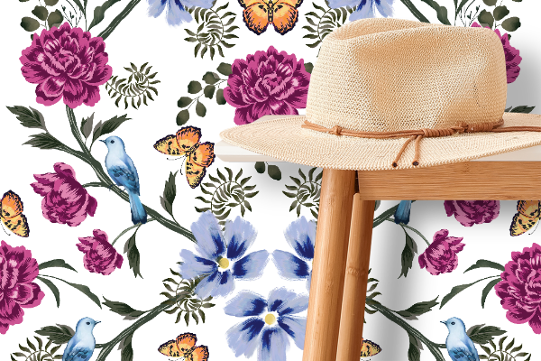 Floral Frenzy Wallpaper - Berry