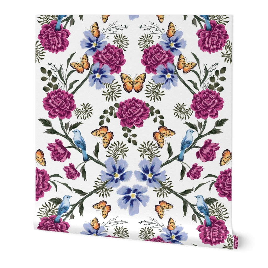 Floral Frenzy Wallpaper - Berry