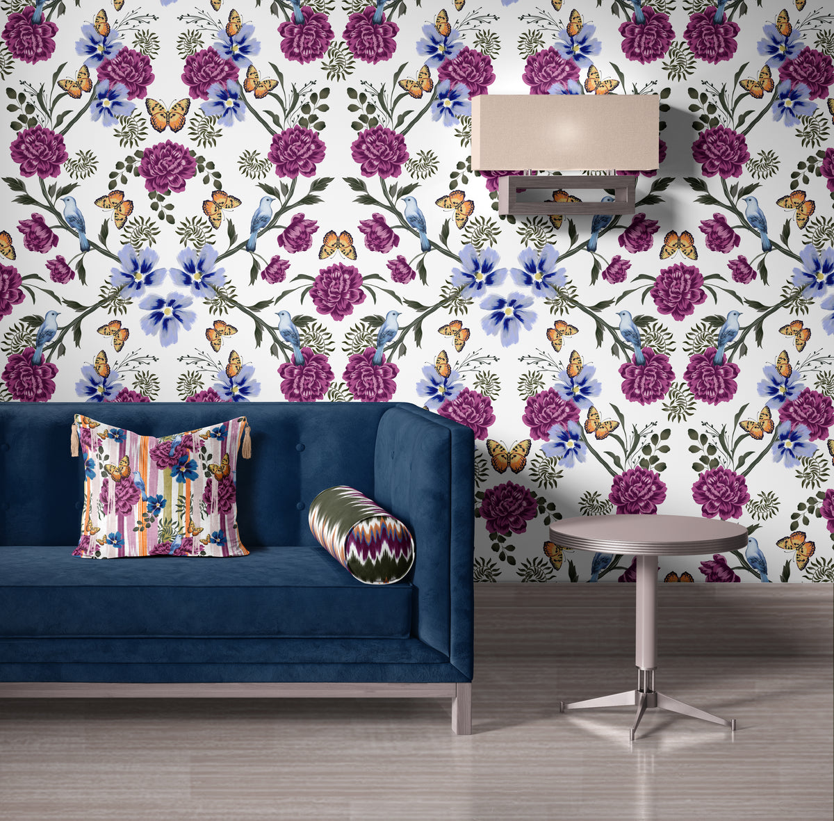 Floral Frenzy Wallpaper - Berry